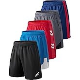 Liberty Imports 5 Pack Men's Quick Dry Athletic Basketball Shorts 9" Inseam with Pockets, Activewear for Workout Gym Running