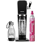 SodaStream - ART Sparkling Water Maker | STARTER KIT | CQC CO2 system | Includes 1x CO2 Cylinder, 1x32 &amp; 1x16 Fl Oz Dishwasher Safe Bottles | Combine with Pepsi Flavors | Black
