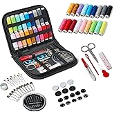 鶹 Basics Portable Travel Sewing Kit for Adults, includes threads, needles, scissors, buttons, thimbles, measuring tape, 