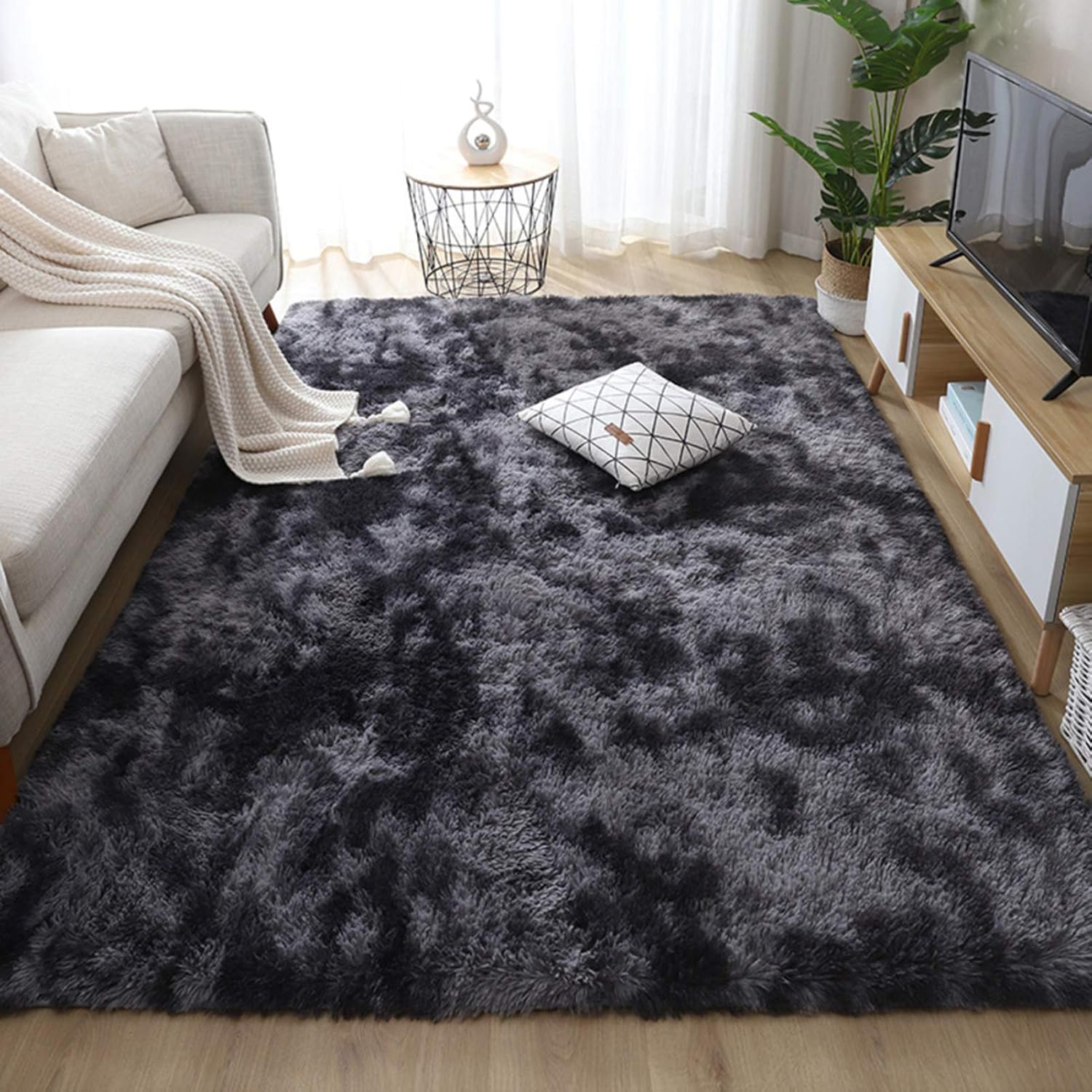 ADSIKOOJF Super Soft Thickened Bedside Rugs,Large Soft Fluffy Shaggy