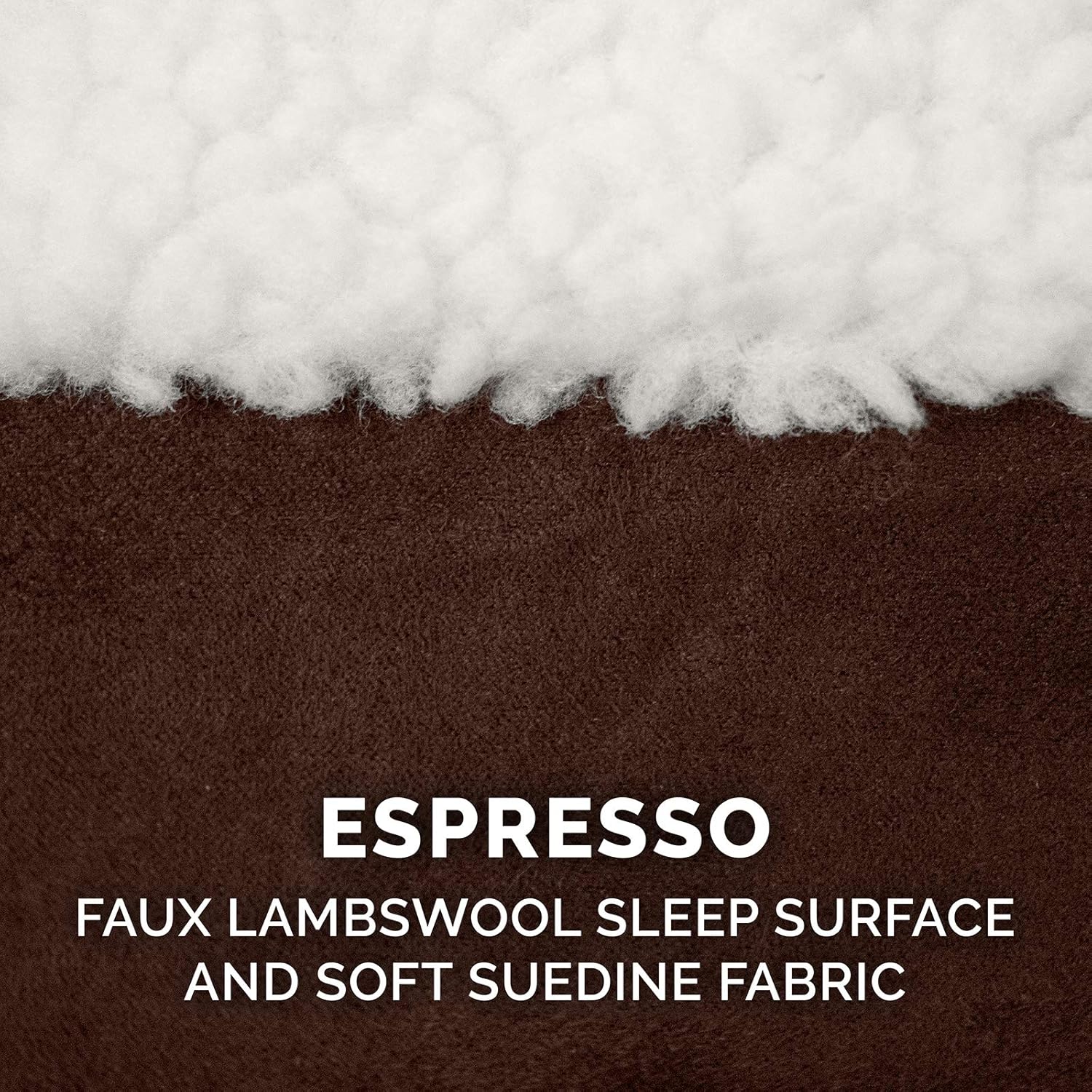 Furhaven Pet Dog Bed - Orthopedic Round Cuddle Nest Faux Sheepskin Snuggery Blanket Burrow Pet Bed with Removable Cover for Dogs and Cats, Espresso, 26-Inch : Pet Supplies