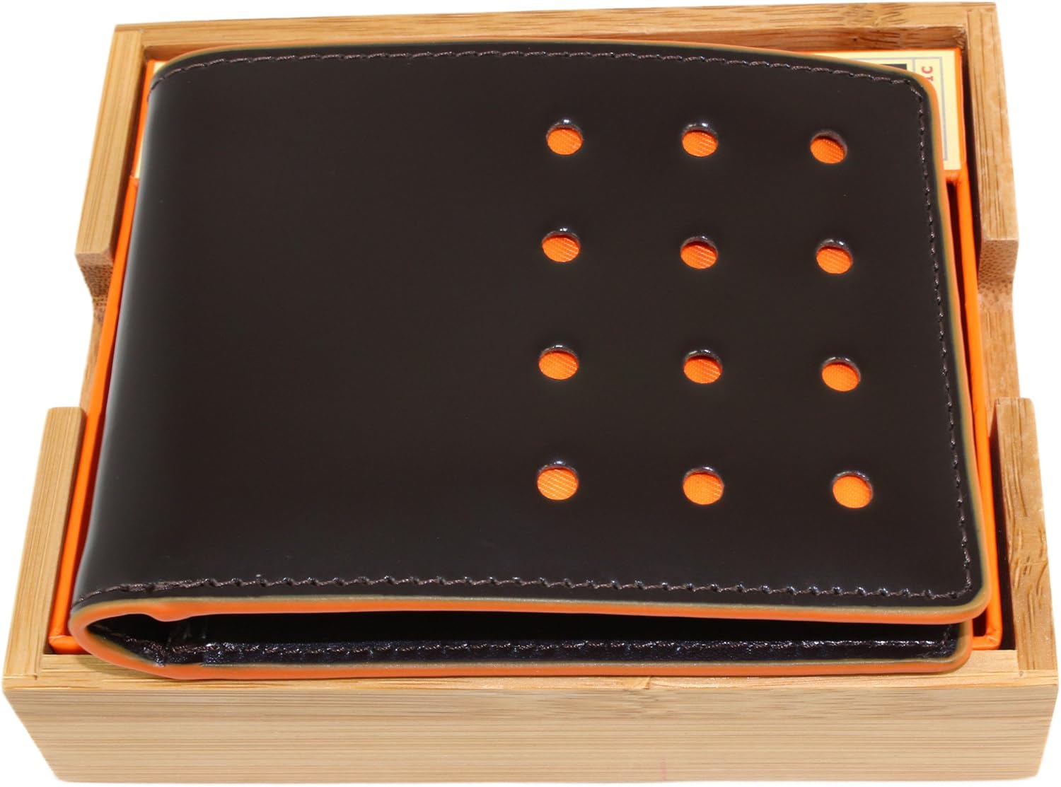 Amazon.com: J.Fold Wallet V-Twelve Brown Orange Men’s Leather SlimFold