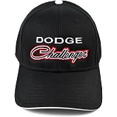 HEM HIGH-END MOTORSPORTS Black Cap for Dodge Challenger Owners - Adult Men's Modern Black Cotton Baseball Cap with Official Logo - One Size Fits Large