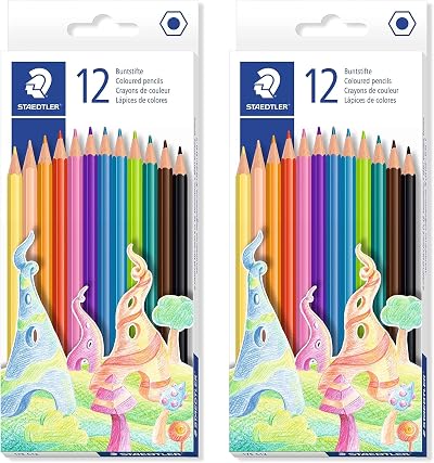 Staedtler 175 C12 Wood-Free Coloured Pencils 24 Pack 12 Colours