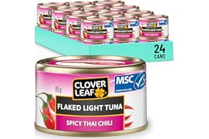 Clover Leaf Spicy Thai Chili Flavoured Tuna - 15g Of Protein per Serving - Source Of Iron, Vitamin D - Flake Light Skipjack f