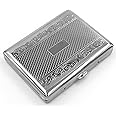 Retro Cigarette Case Victorian Style Metal Holder for Regular, King and 100's Size Credit Card Holder Pocket RFID Protective Security Wallet (Lin-L100)