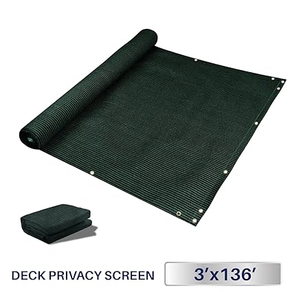 3 x 136, Green: Windscreen4less Deck Privacy Screen for Backyard, Patio, Balcony, Pool, Porch, Railiing, Gardening, Fence Shield Rails Protection Green 3