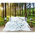 LOOWAP Sunshine Green Forest Woodland Wallpaper Wall Mural for Bedroom Living Room (Not Peel n' Stick)