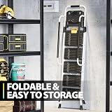 KINGRACK Folding 5-Step Ladder 800 lbs Capacity Safe Lock Handrail Tool Tray view 7