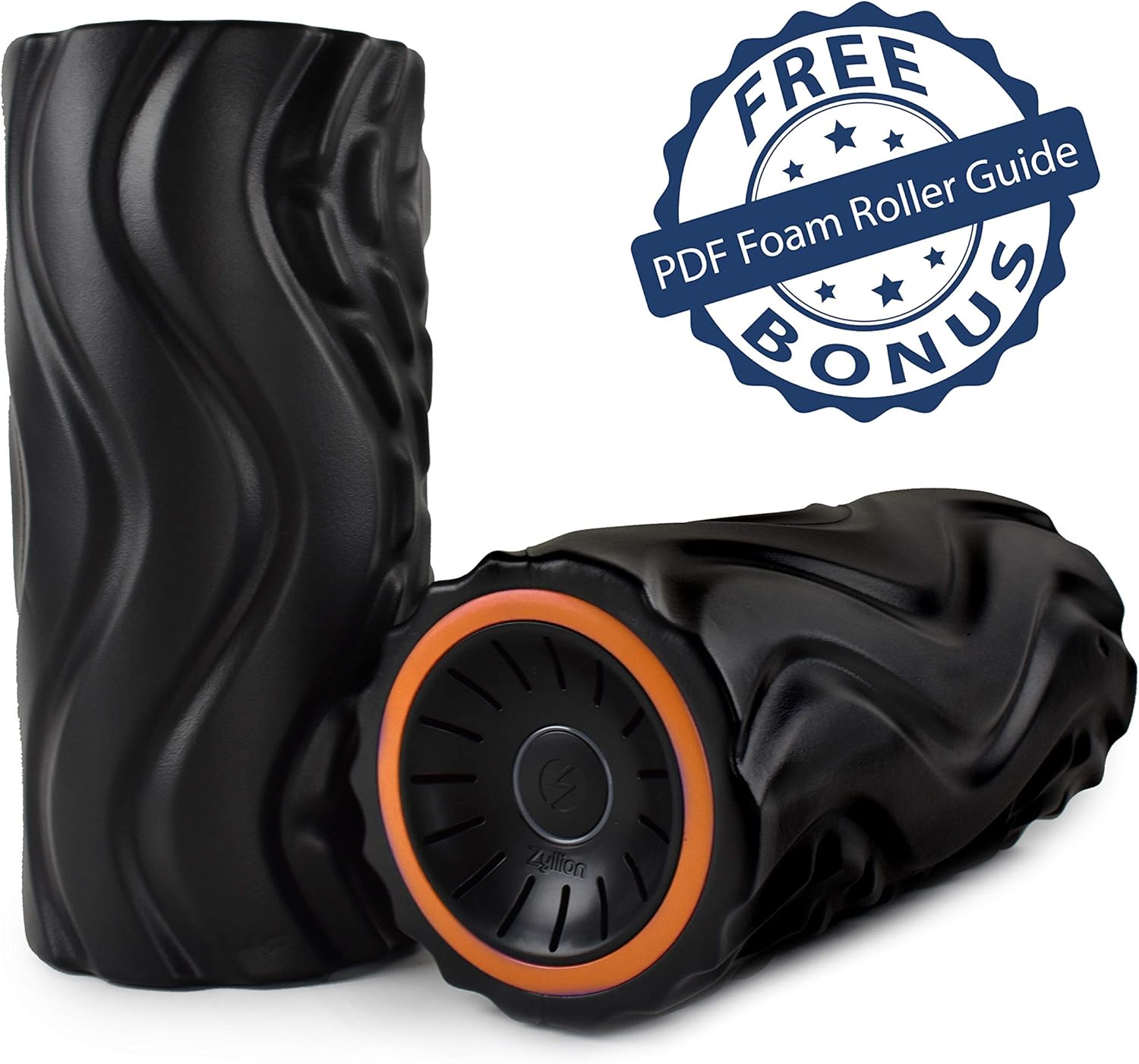 Zyllion Vibrating Foam Roller with 4 Intensity Settings – Rechargeable High Density Massager for Post Workout Muscle Recover, Myofascial Release, and Deep Tissue Massage, ZMA-22 (Orange/Black): Health & Personal Care