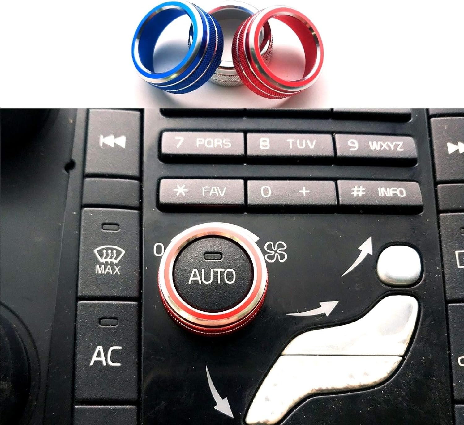 Amazon Co Jp エアコン装飾リングカーエアコンロータリーノブ Volvo S60 V60 Xc60 S60 V40xc90用エアコン風量ノブカバー スポーツ アウトドア