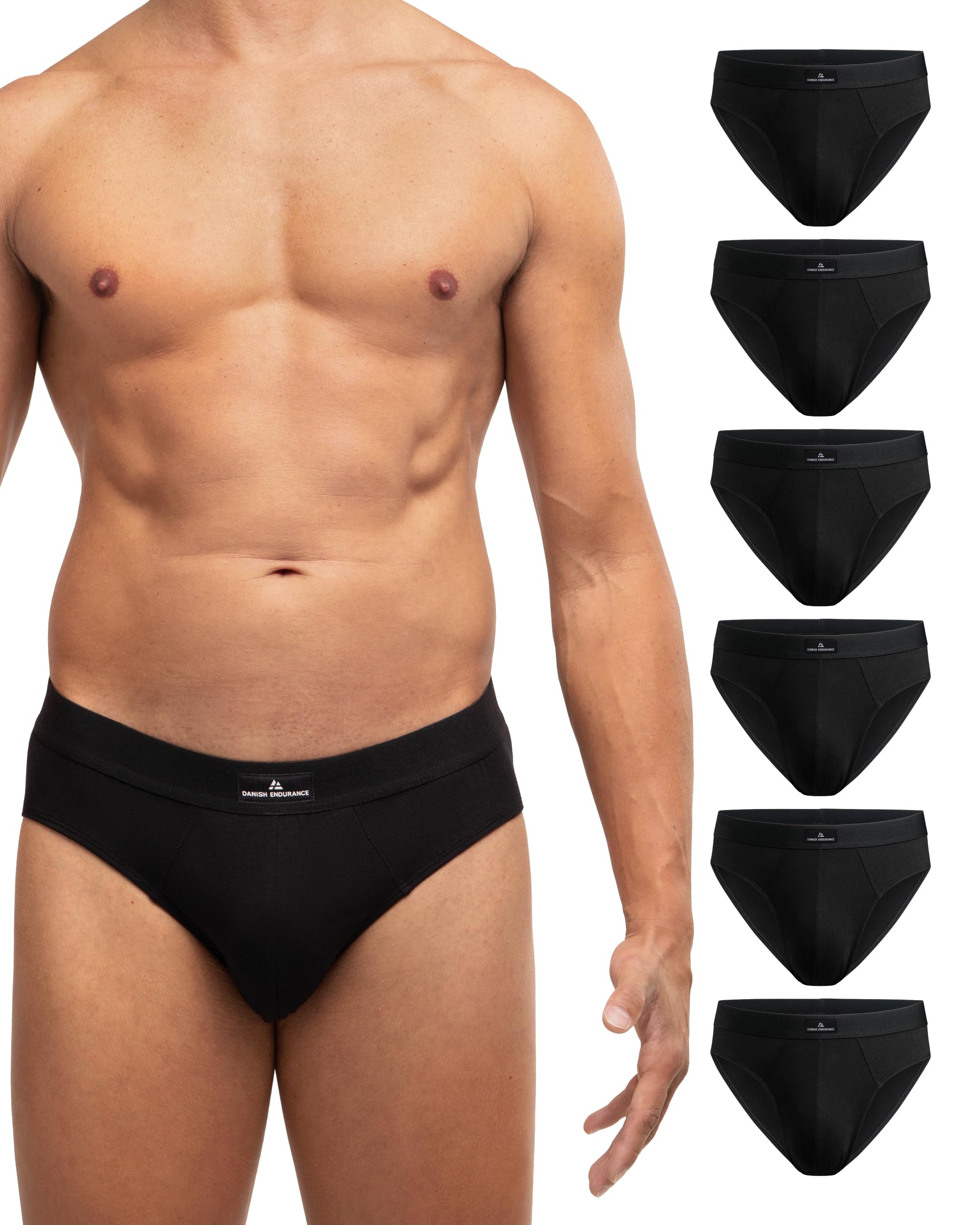 Photo 1 of DANISH ENDURANCE Mens Underwear Briefs, Cotton for Men, Boxer Briefs Pack, Ropa Interior Hombre, Calzoncillos Black