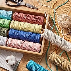 36 Colors Macrame Cord 3mm x 1188 Yards Natural