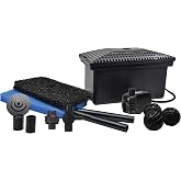 TotalPond Filter Kit with Pump, Pond Filter with 330 GPH Pump, Filter Pads, Bio-Balls &amp; 3-Tier Fountain, 16 ft. Power Cord, Diverter Valve Powers Secondary Feature, For Ponds up to 500 Gallons