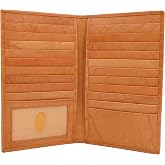 ag wallets Genuine Leather Mens Long ID 19 Credit Card Security Wallet (RFID_Tan)
