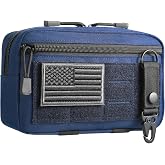 FRTKK Tactical Molle Admin Pouch Utility Laser Cut EDC Tool Pouch Bag Horizontal Modular Pouches Include US Flag Patch and Keychain