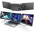 S3 Laptop Screen Extender, 14'' Triple Portable Monitor for Laptop Plug and Play, 1080P FHD IPS Laptop Monitor Extender for 13''-16.5'' Laptops Compatible with Windows, Chrome, Switch