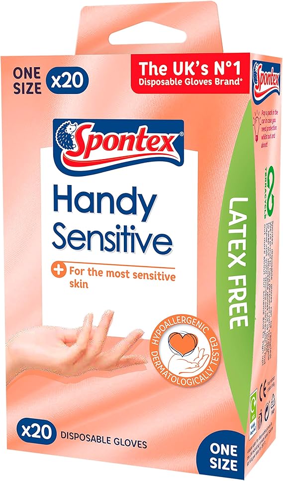 Spontex Handy Sensitive Disposable Gloves 20pk Amazon.co.uk Health