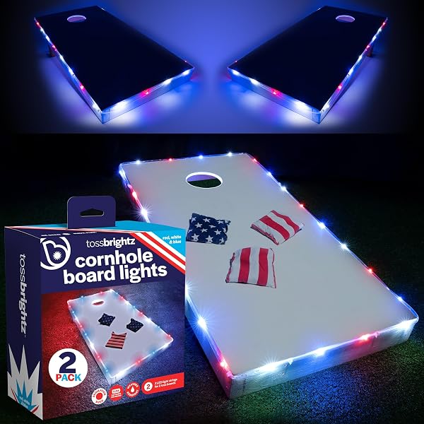 Bean Bags For Cornhole Game Cornhole Lights For Hole And Board Set With Remote Control, 16 Color Change Cornhole Board Edge And Ring Lights, Great Addition For Family Backyard Outdoor Bean Bag