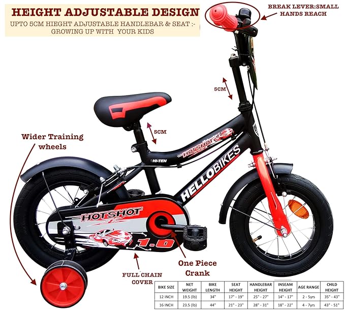 bike size for 44 inch child