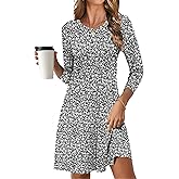 MOLERANI Women's Casual Simple Long Sleeve T-Shirt Loose Dress