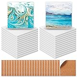 Zopeal 48 Pcs Ceramic Tile for Craft Coaster