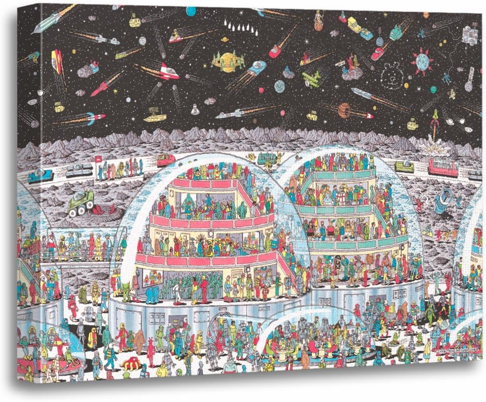 TORASS Canvas Wall Art Print Red Wheres Waldo in The Future Wally Artwork for Home Decor 16" x 20"