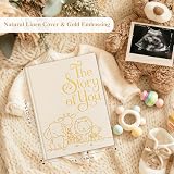Lanpn Baby Memory Book for Boy Girl Linen Cover 154 Pages Beige view 2