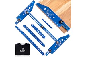 Eleon Stair Tread Template Tool - Aluminum Alloy Stair Tread Jig for Accurately Measuring Angle, Length, & Depth, Stair Gauge Measuring Tool, Compatible with Many Types of Layout Projects