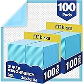 MKISS Bed Pads Disposable 36" x 36" (100 Counts), Large Incontinence Underpads Leakproof Quick Drying Max Absorbent Disposable Pee Pads for Adults, Baby, Puppy, Children, Elderly