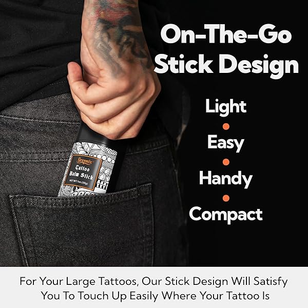 SEXY MIX TATTOO AFTERCARE TATTOO BALM, TATTOO ENHANCER FOR OLD TATTOO CREAM, GENTLE INGREDIENTS TATTOO CARE, TATTOO LOTION COLOR ENHANCEMENT, MOISTURIZING SKIN STICK (UNSCENTED, 2.65OZ)
