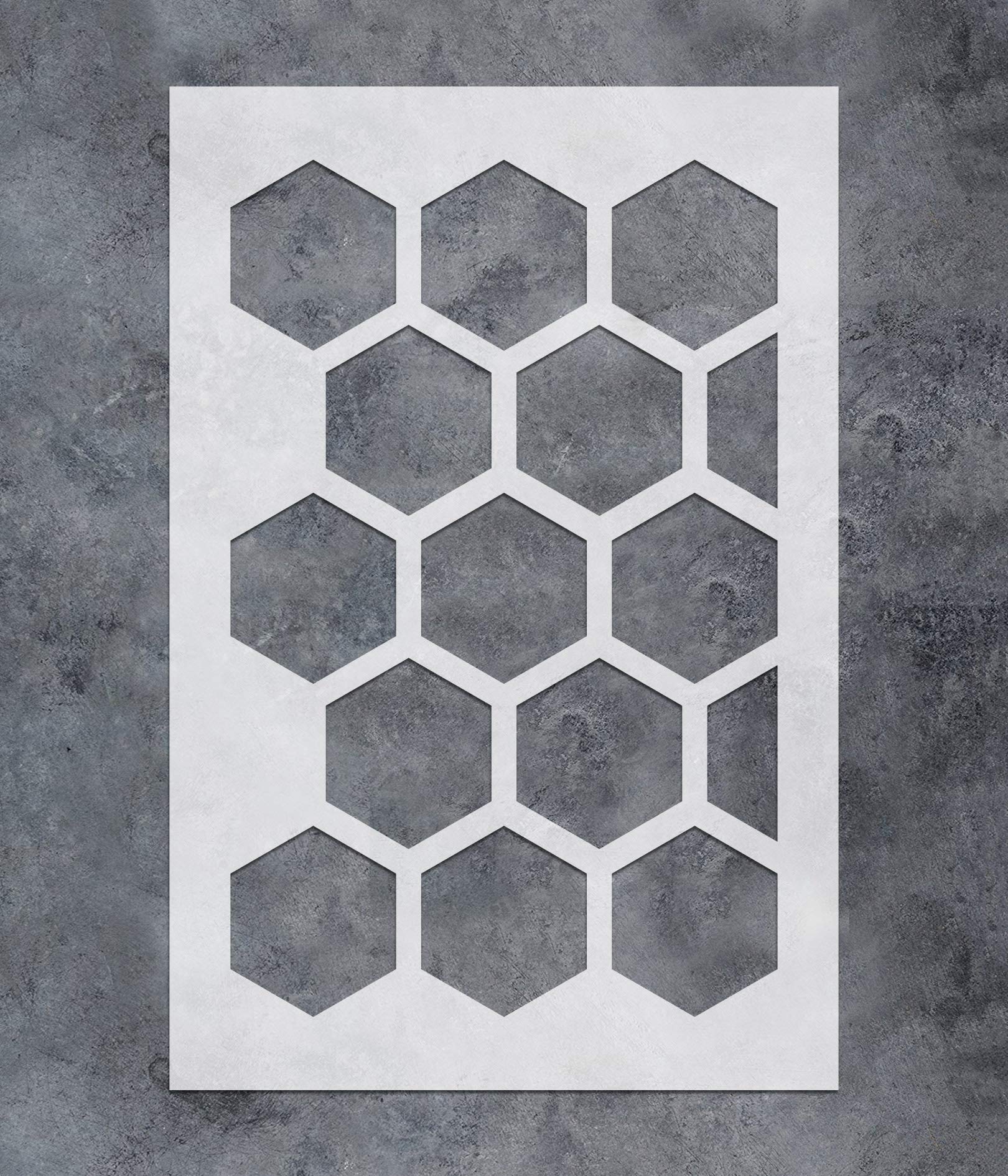 GSS Designs Large Hexagon Wall Stencil (16x24Inch) - Geometric Pattern Stencils for Painting on Wood Wall Furniture - Reusable Herringbone Stencil Template