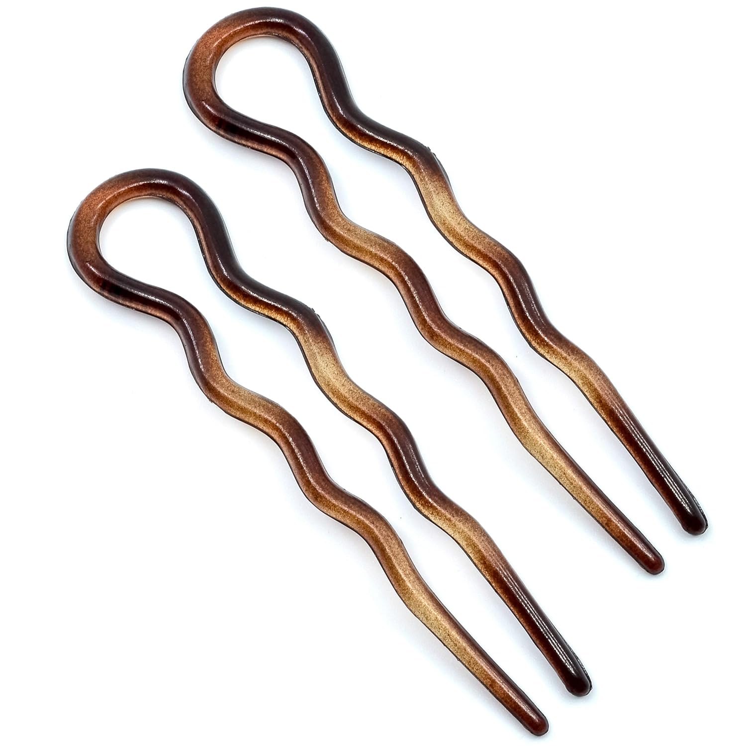 Camila Paris French Twist Stick Clip Pins, Large Wavy Hair Pins for Girls Spiral Updo, Fashion Flexible Durable and Styling Hair Accessories for Women, Made in France with Cellulose (4") : Beauty