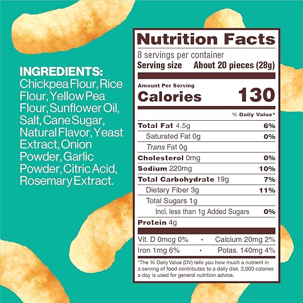 HIPPEAS CHICKPEA PUFFS, GROOVY WHITE CHEDDAR, GLUTEN FREE SNACKS, DAIRY FREE, VEGAN, 8OZ BAG, 3G PROTEIN, 2G FIBER, CRUNCHY, NUTRITIOUS, BAKED PLANT PROTEIN SNACK, NON-GMO, KOSHER