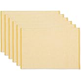 DII Eco-Friendly Fine Ribbed Collection Placemat Set, 13x19, Honey Gold