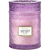 Lavender Sea Salt Scented Candles, 19oz Candles Gifts for Women, Purple Luxury Large Decorative Candles in Glass, Natural Soy Wax for Home