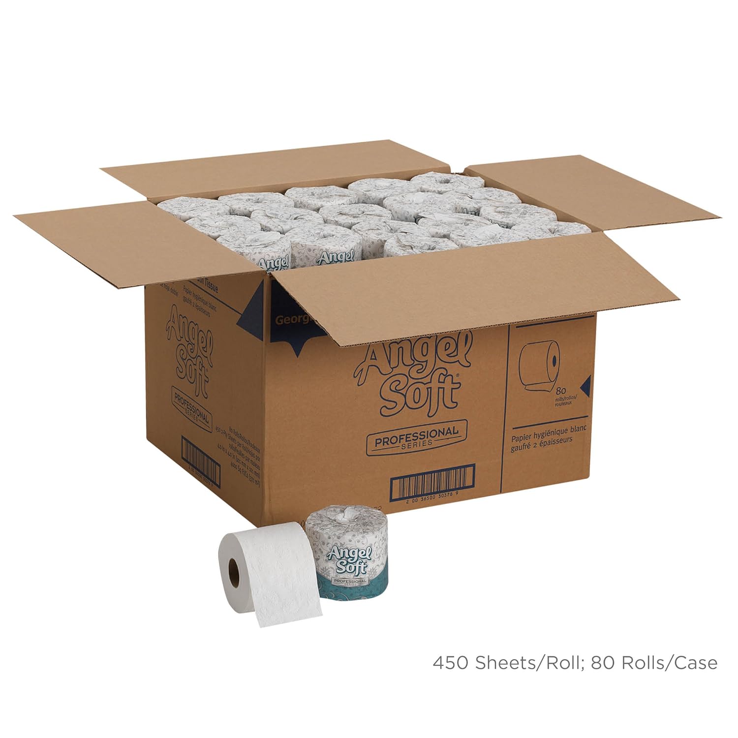 Angel Soft Professional Series Premium 2-Ply Embossed Toilet Paper by GP PRO (Georgia-Pacific), 16880, 450 Sheets Per Roll, 80 Rolls Per Case: Industrial & Scientific