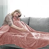 MOONLIGHT20015 Fleece Blanket King Size 270x230cm Pink 400 GSM Soft Cozy view 3