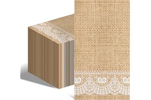 YIQXKOUY 100 Pieces Linen Lace Disposable Napkins Luncheon Napkin Dessert Dinner Hand Long Napkin Guest Napkins for Baby Show