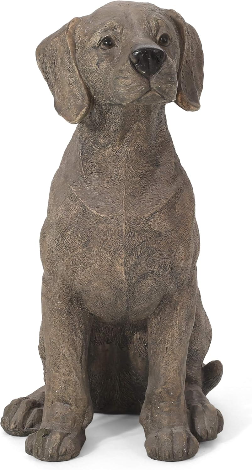 Christopher Knight Home 314361 Delphos Outdoor Dog Statue, Dark Brown