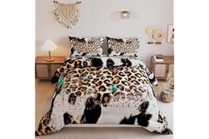 Namoxpa Leopard Print Comforter Sets for Kids Adults,3D Pattern Black White Color,Decorative Bedding Comforter Sets with 2 Pillow Shams, Queen Size