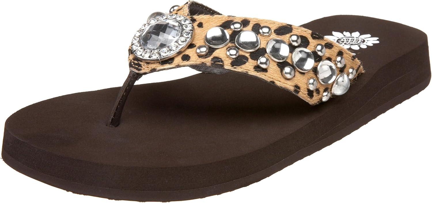 Amazon.com | Yellow Box Women's Fixin Thong Sandal, Leopard, 6 M US | Flip-Flops