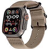 Hiking Trail Nylon Band | The Original Rugged Compatible with Apple Watch Band for Men & Women - Soft, Breathable, Woven Water-Resistant Nylon Mens iWatch Strap | Fits Ultra 3 2 1 & 49mm 46mm 45mm 44mm All Series & Models (Dune Beige)