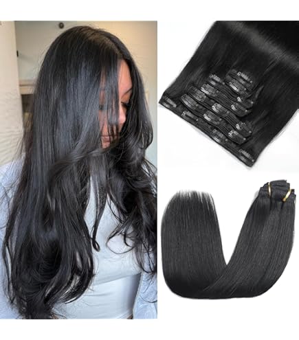 Amazon.com : Sisily Clip in Hair Extensions Real Human Hair  display picture 2