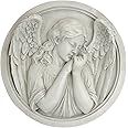 Design Toscano NG32473 Thoughts of an Angel Sculptural Wall Roundel,Antique Stone 12.00" x 1.00"