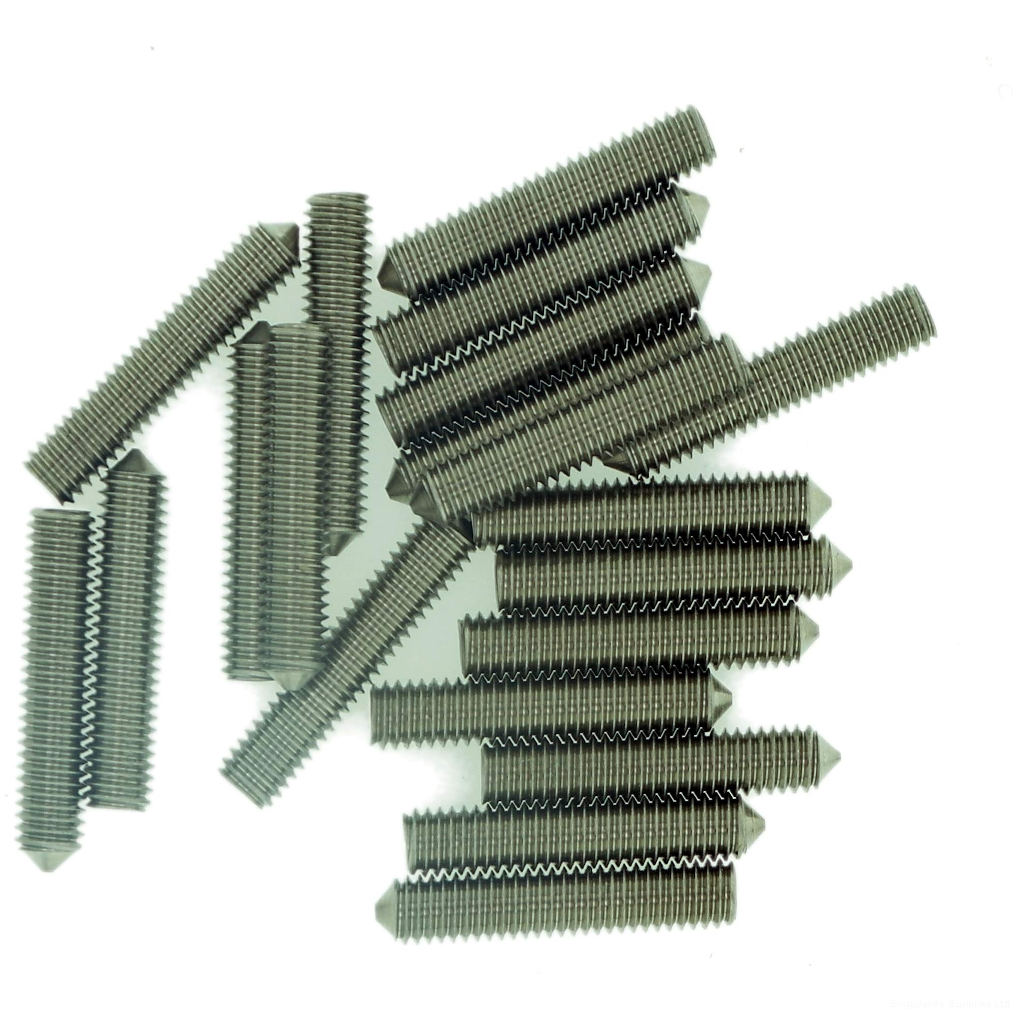 M4 (4mm x 4mm) Hex Socket Grub Screw (Cone Point) - Stainless Steel (A2) (Pack of 20)