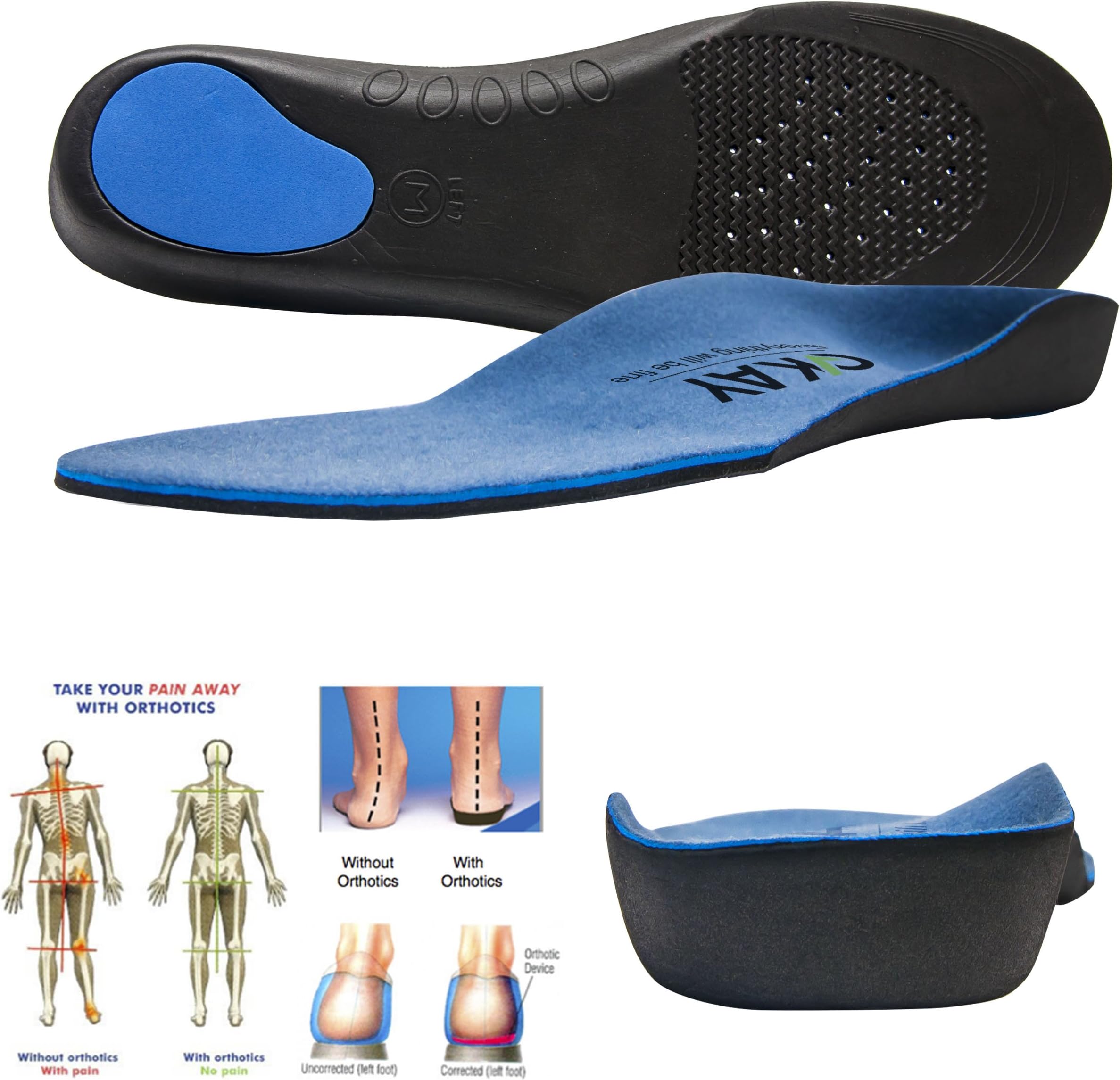 Arch Support Orthotic Shoe Insoles for Women-Men Shoe Inserts Recommended for Plantar Fasciitis Fallen Arches or Flat Feet Pain Relief, Injury Prevention and Faster Recovery