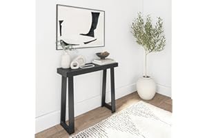 Plank+Beam Solid Wood Console Table, 36 Inch, Sofa Table, Narrow Entryway Table for Hallway, Behind The Couch, Living Room, Foyer, Easy Assembly, Black