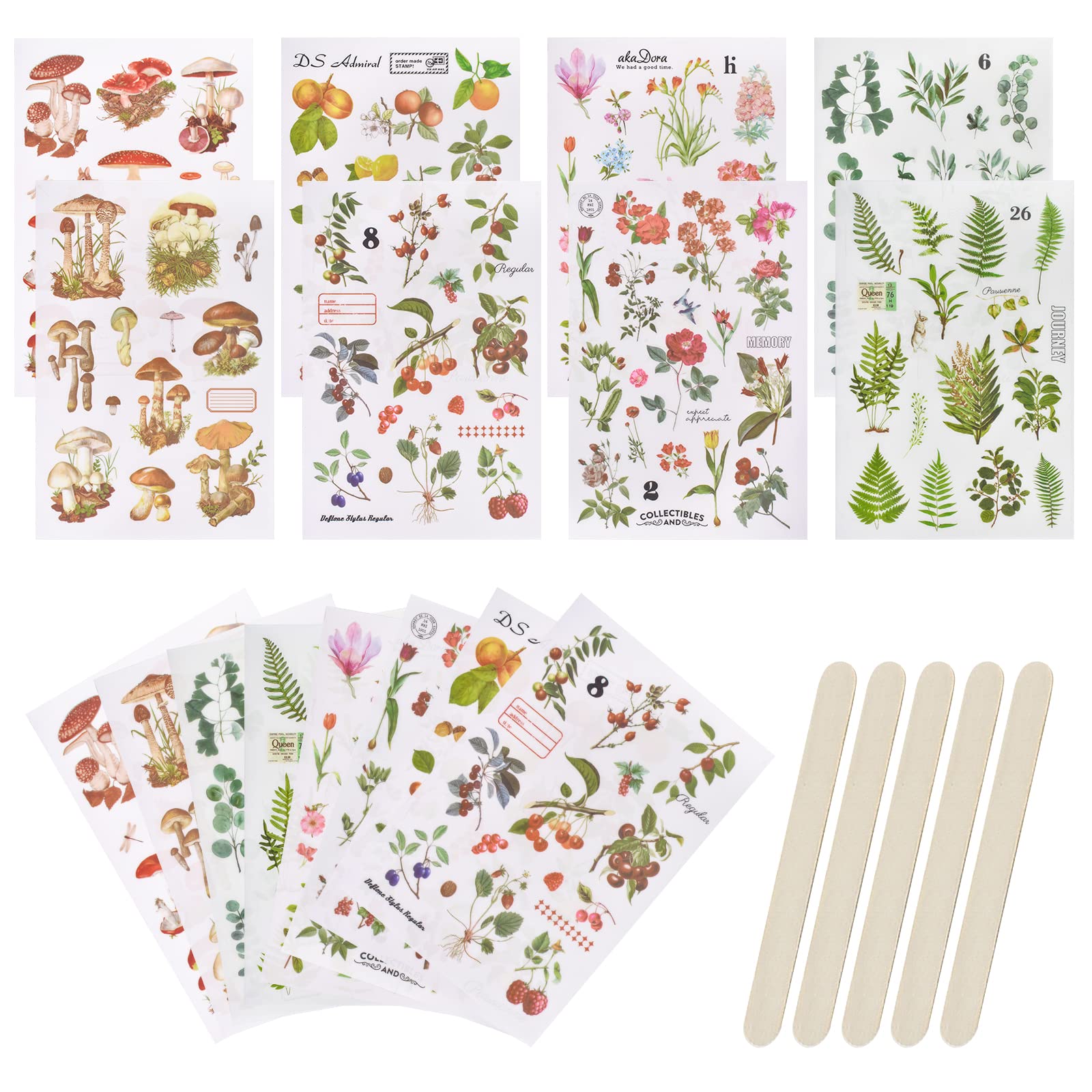 WANDIC Rub On Transfer Stickers, Sticker Girl Aesthetic Decor Scrapbook Sticker for Scrapbook Journal Planner Album (Natural) — image 1