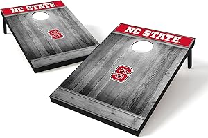 CAA College Cornhole Boards, 2' x 3' Grey MDF Wood Design by Wild Sports - Comes with 8 corn hole bags in team colors, Great for Football Tailgates
